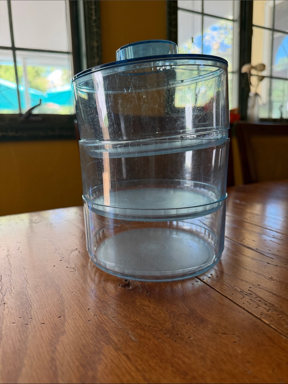 Tupperware Clear/Light Blue Stackable Food Storage Canisters